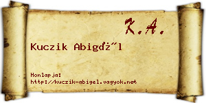 Kuczik Abigél névjegykártya
